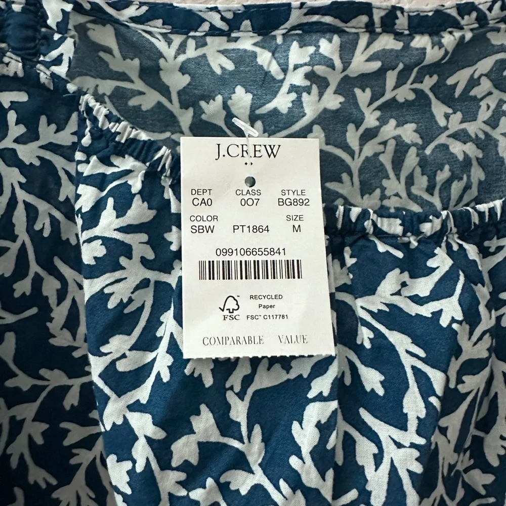 J.Crew smocked ruffle shoulder tank top NWT
